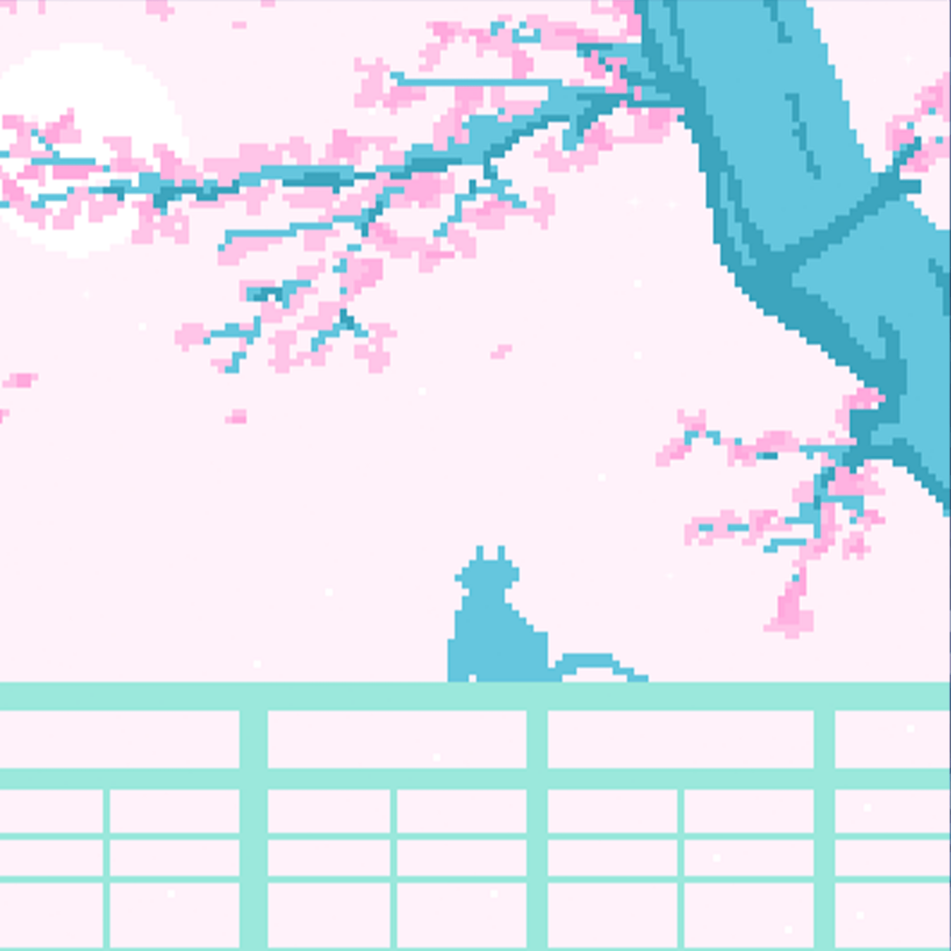 1946x1946 Pixel Cherry Blossom Scenery Design Mousepad Deskmat