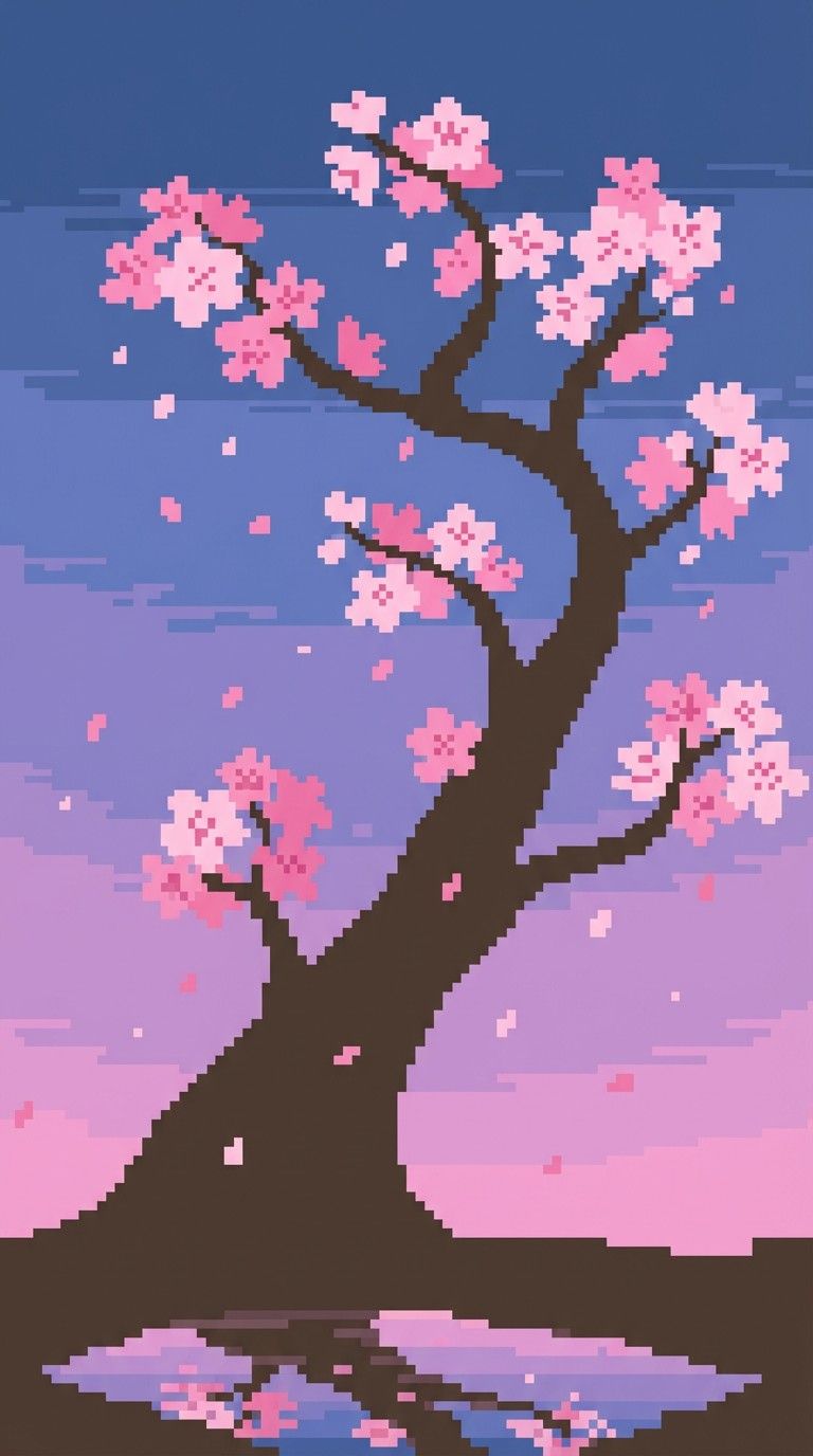768x1376 Free Pixel Cherry Blossom Image, Sakura, Blossom