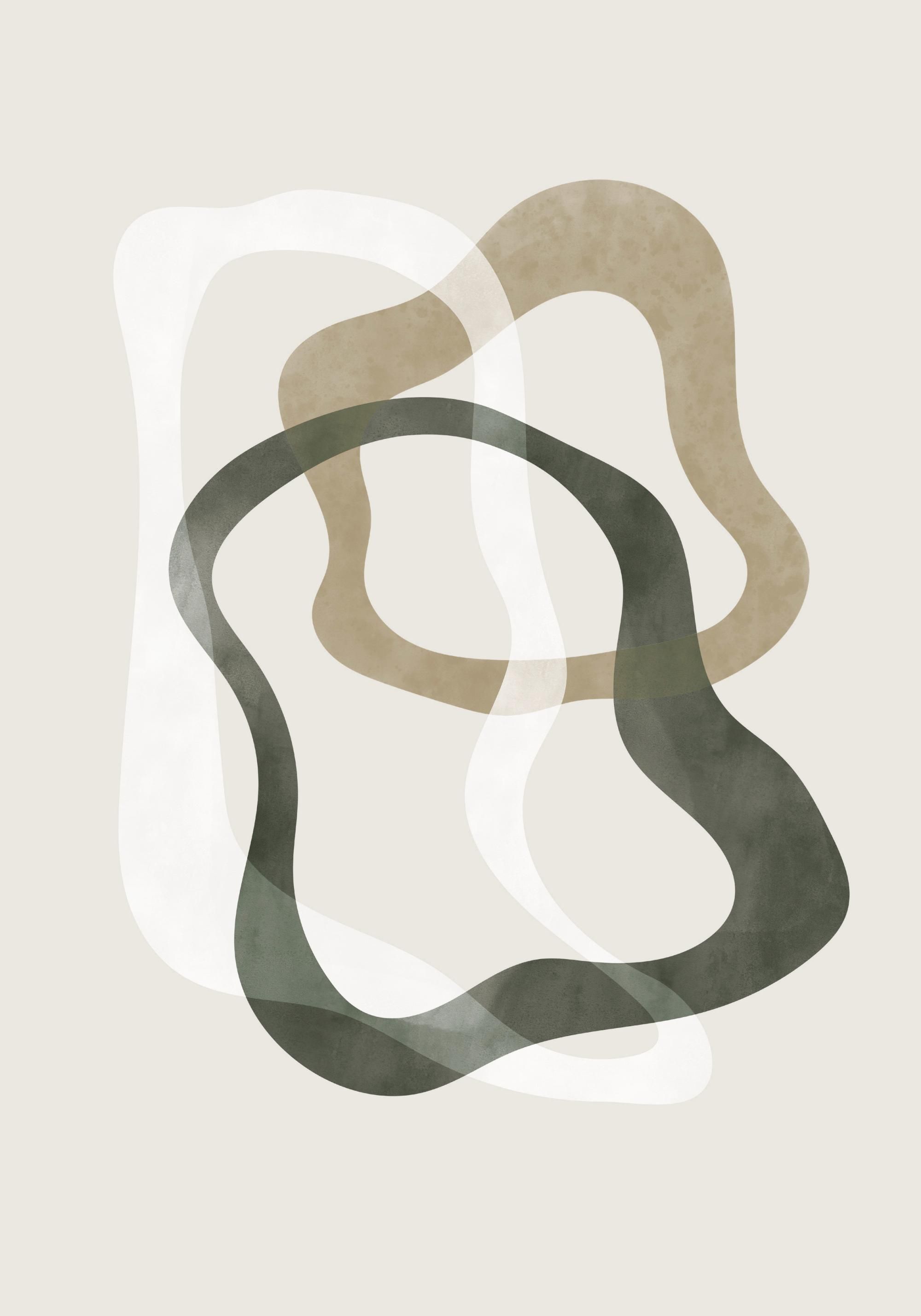 2000x2857 Abstract Green Shapes No2 Print 8 x 12 in