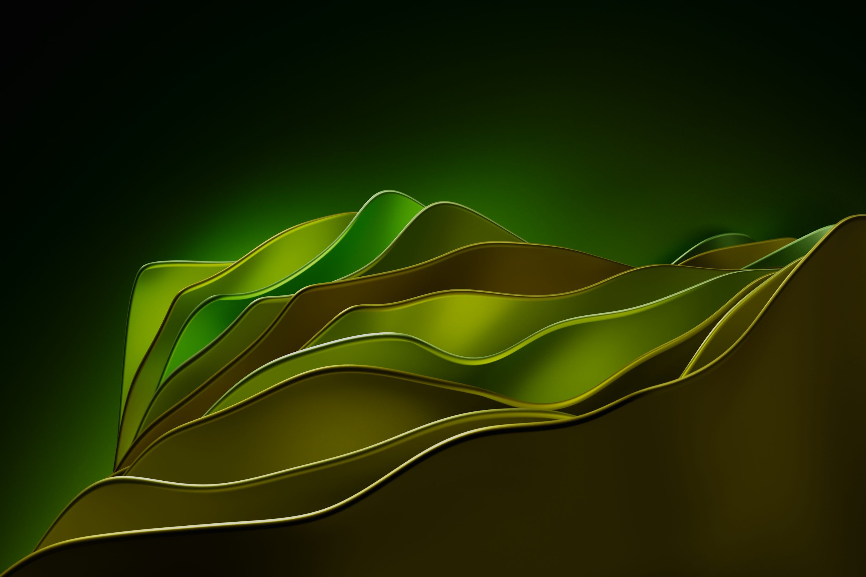 3000x2000 A digital painting of a green mountain range photo