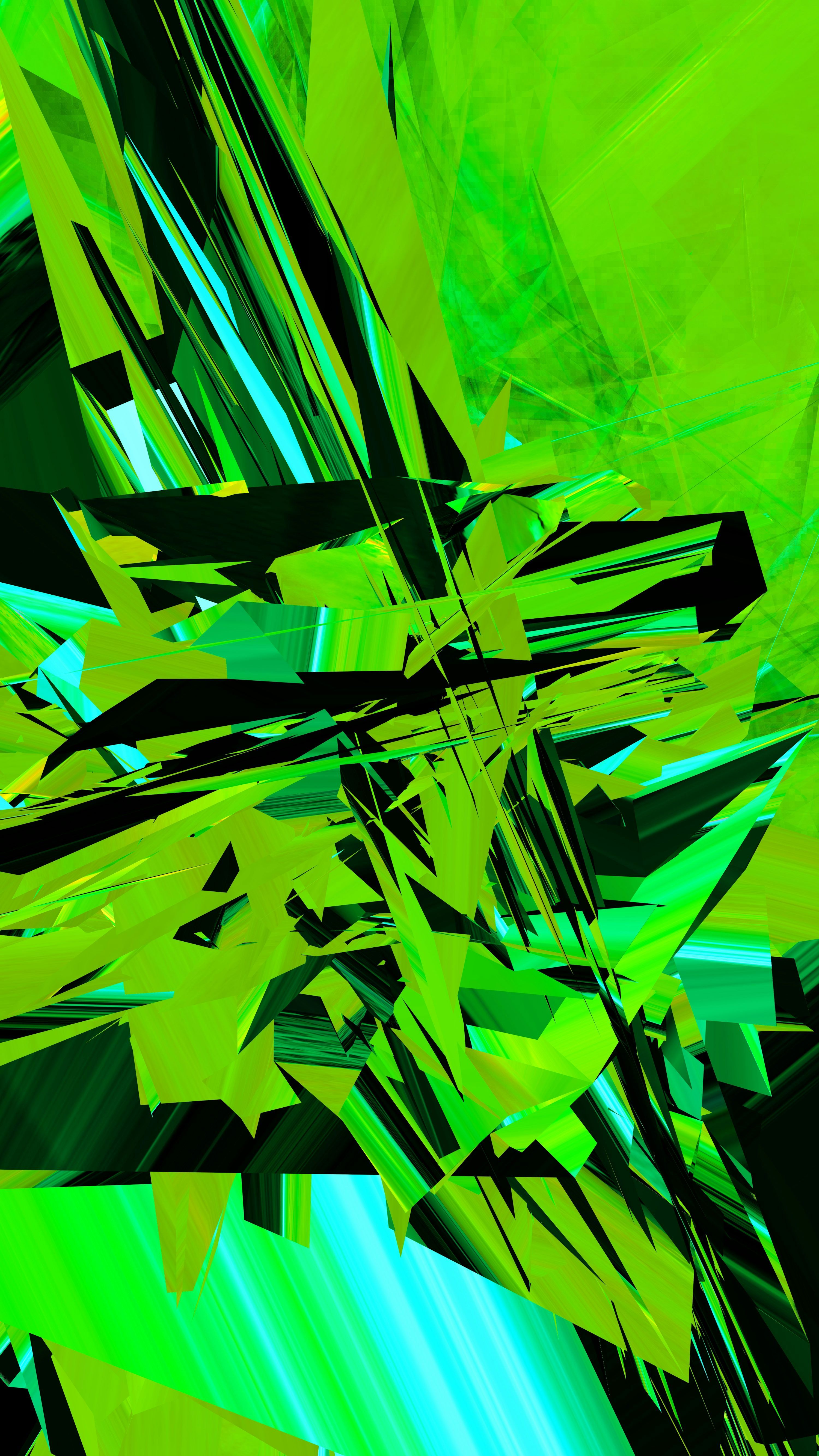 3000x5333 Bright green and black abstract shapes. photo