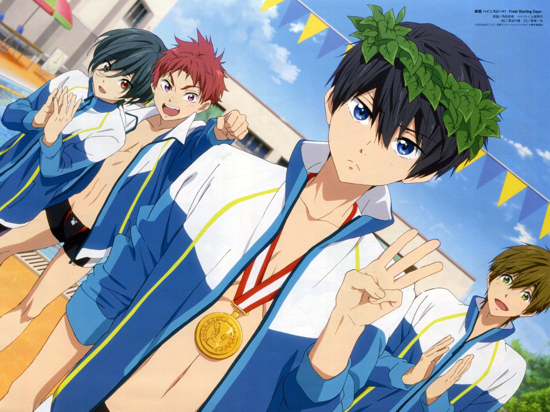 1920x1440 Free! Anime HD Wallpaper: Champions of the Swim Teamx2628