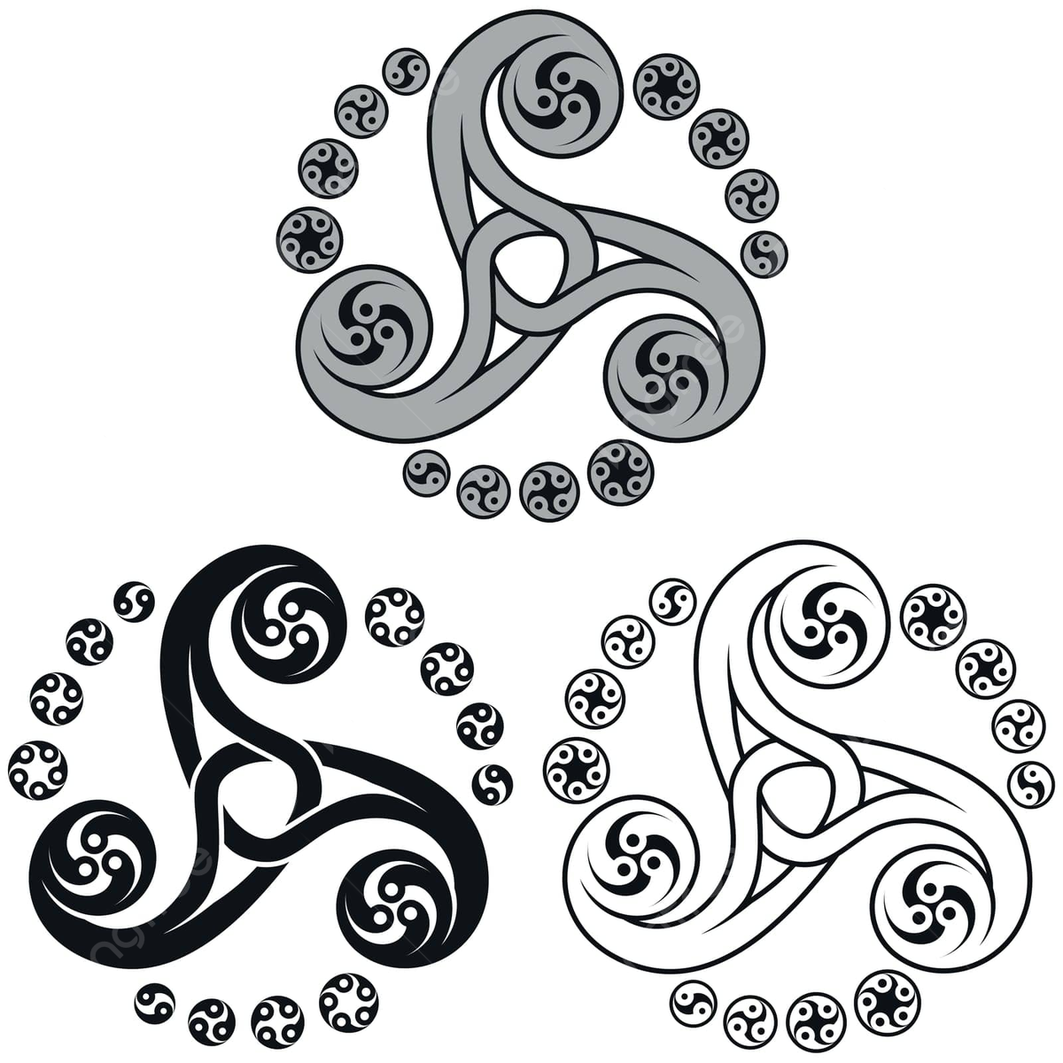 1200x1200 Knotted Triskelion Symbol Design Religion Triskele Motif Vector, Religion, Triskele, Motif PNG and Vector with Transparent Background for Free Download