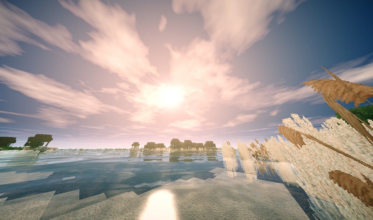 1280x758 Download Minecraft Ocean Sky. Royalty Free Stock Illustration Image