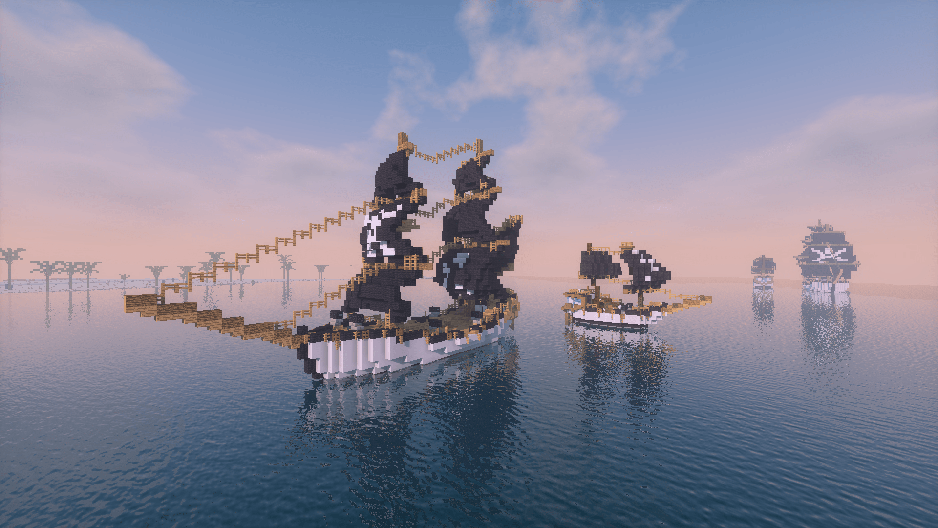 1920x1080 Download Ship Sea Ocean Video Game Minecraft HD Wallpaper