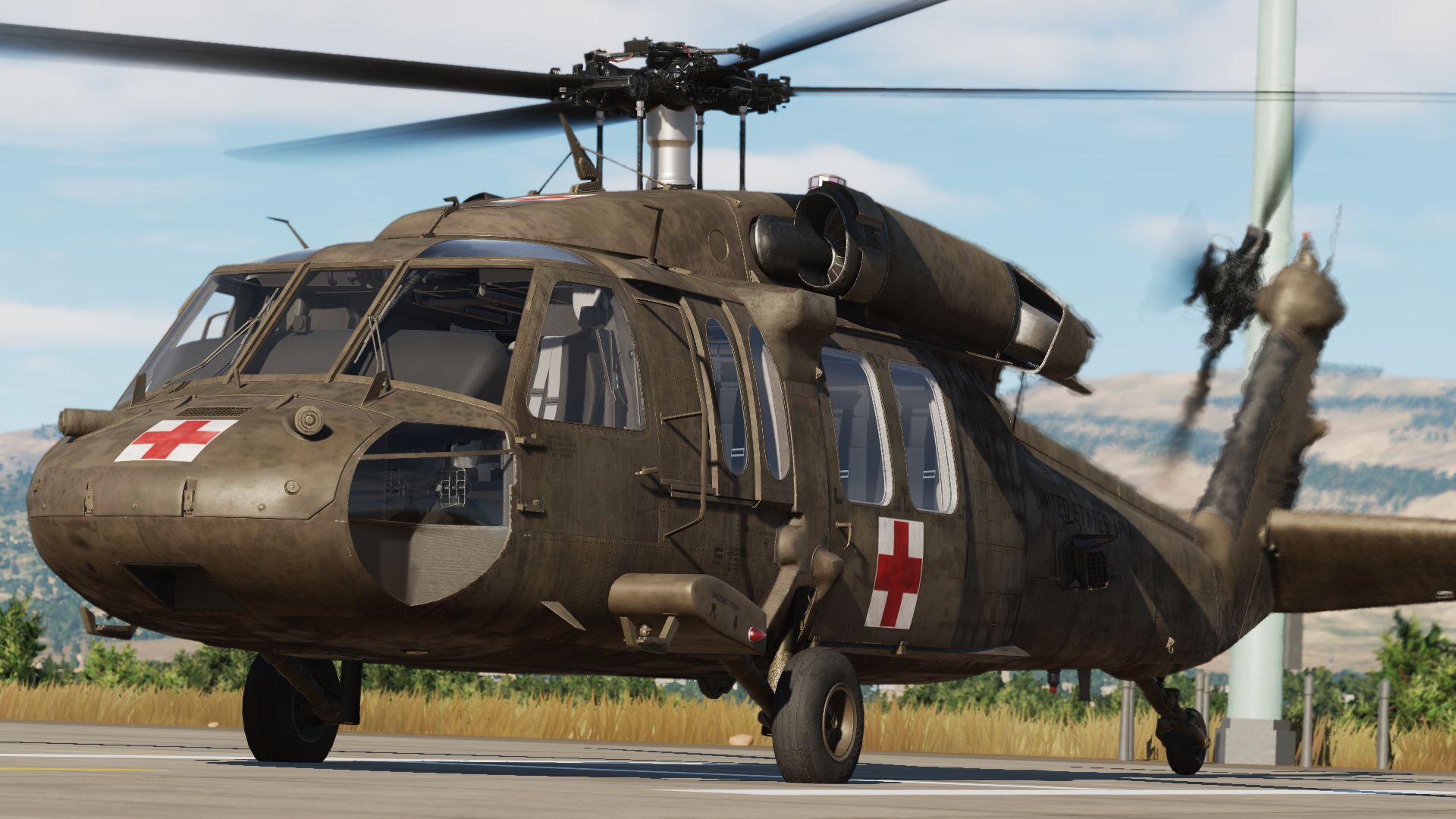 1920x1080 US Army MEDEVAC Weathered Livery (UH 60L Mod)