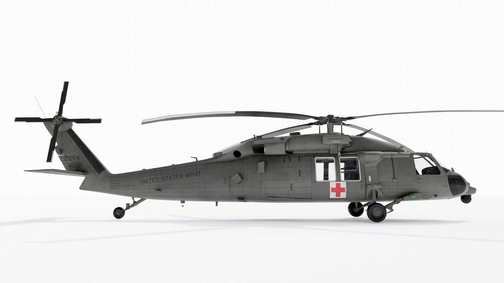 1920x1080 HH 60M Blackhawk MEDEVAC Helicopter 3D Model $139 .xsi .obj .3Ds .blend .dae .c4d .lwo .fbx .ma .max