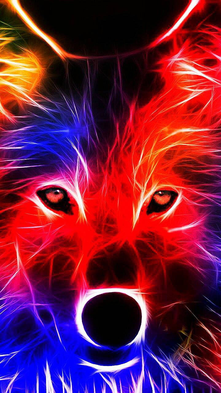 720x1280 Neon wolf wallpaper by AKSHAJgallery .