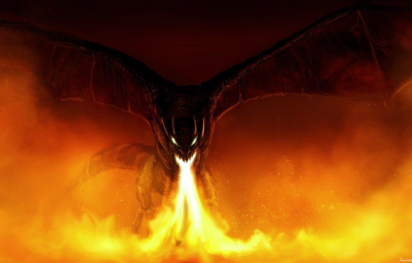 1332x850 Wallpaper Fiction, Dragon, Wings, Art, Mouth, Fire Breathing Image For Desktop, Section фантастика