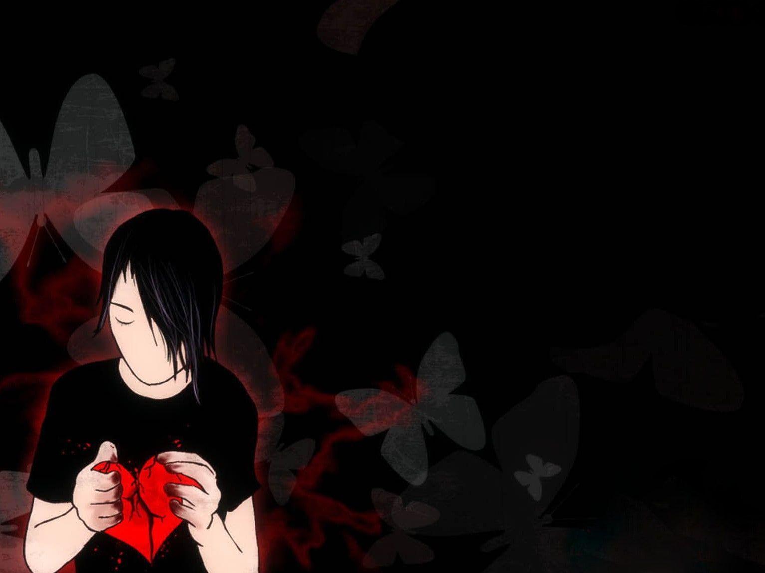 1533x1149 Heart Broken Anime Boy