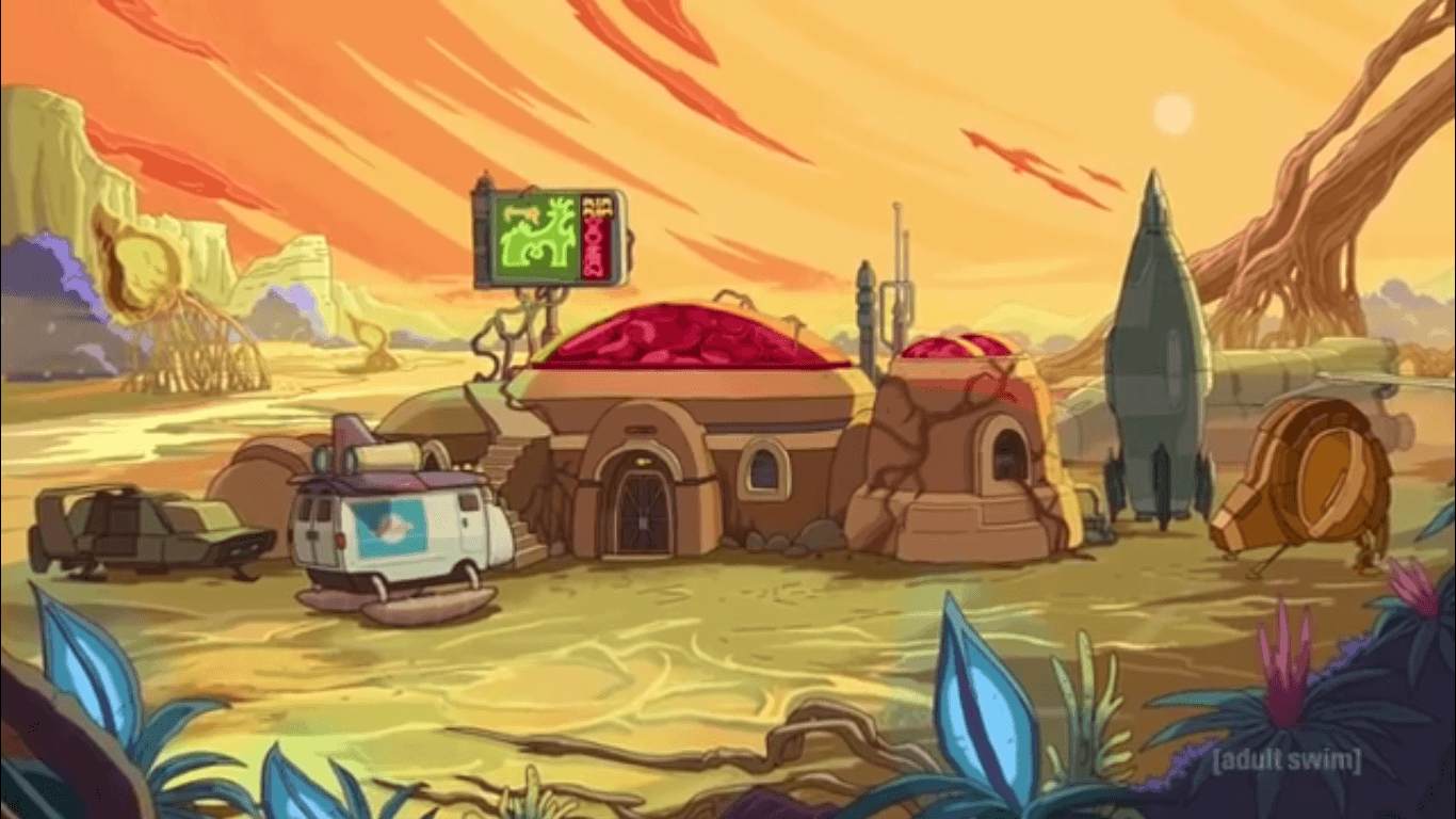 1366x768 Plim Plom Tavern. Rick and Morty