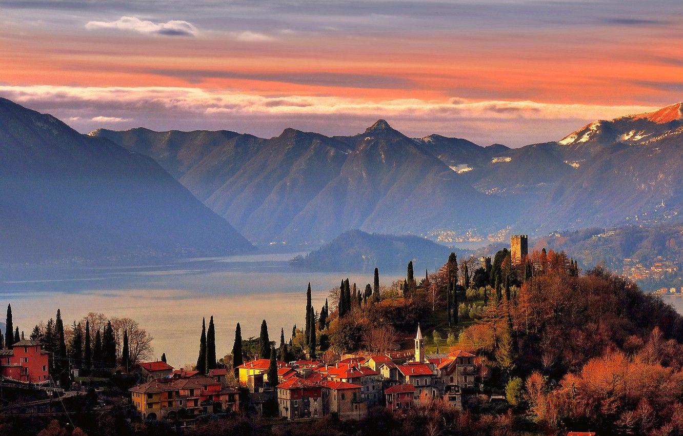 1332x850 Wallpaper Italy, lake Como, Varenna, Samoa, Vizio, Perledo image for desktop, section пейзажи