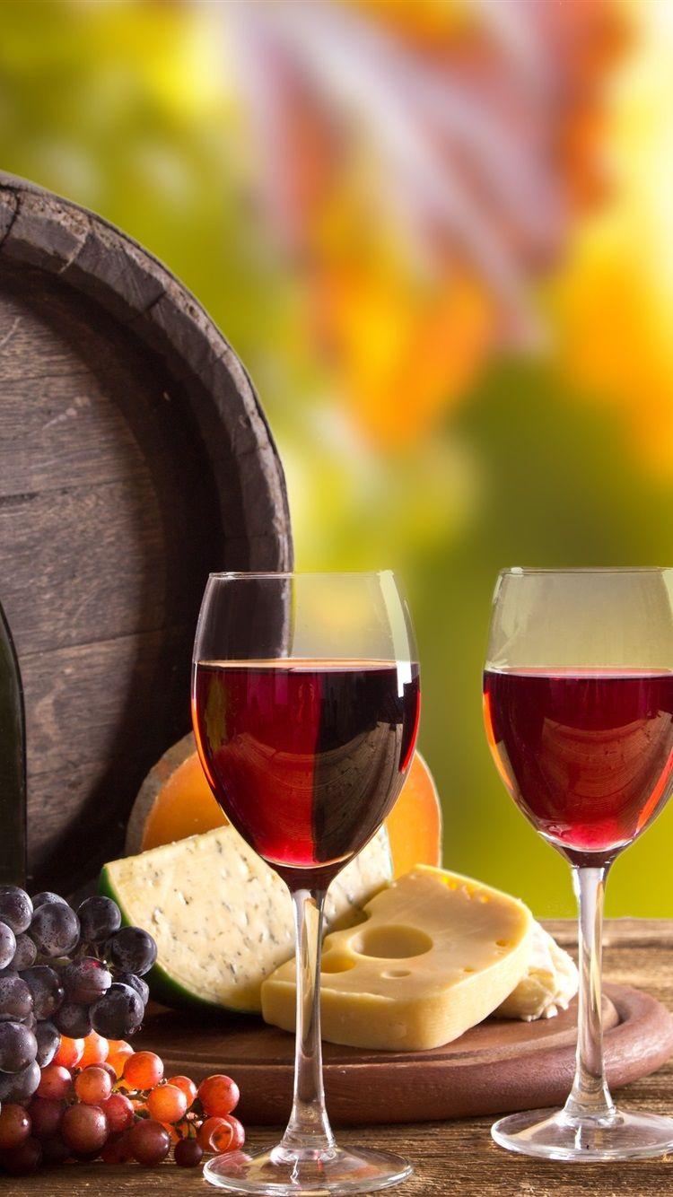 750x1334 Wine, Glass Cups, Cheese, Barrel, Green Grapes 1080x1920 IPhone 8 7 6 6S Plus Wallpaper, Background, Picture, Image