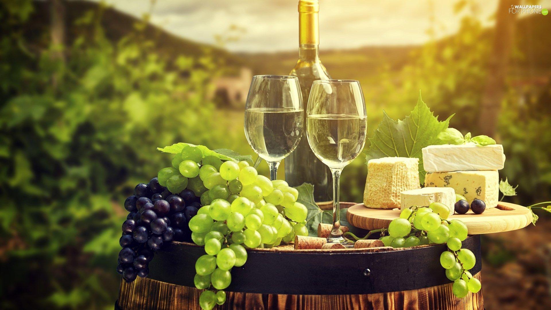 1920x1080 Bottle, Two cars, Cheese, glasses, Wine, Grapes, barrel phone wallpaper: 1920x1080
