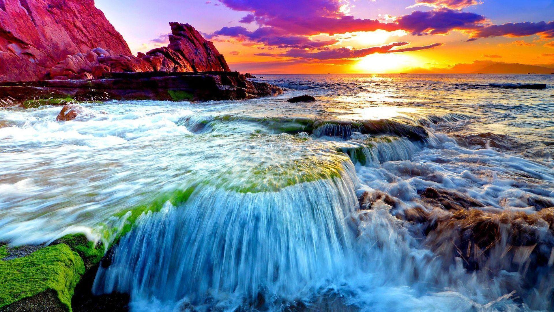 1920x1080 Free download Beautiful Ocean Sunset Wallpaper HD Wallpaper Photo [1920x1200] for your Desktop, Mobile & Tablet. Explore Sunset Ocean Rainbow Wallpaper. Sunset Ocean Rainbow Wallpaper, Ocean Sunset Wallpaper, Ocean Sunset Wallpaper