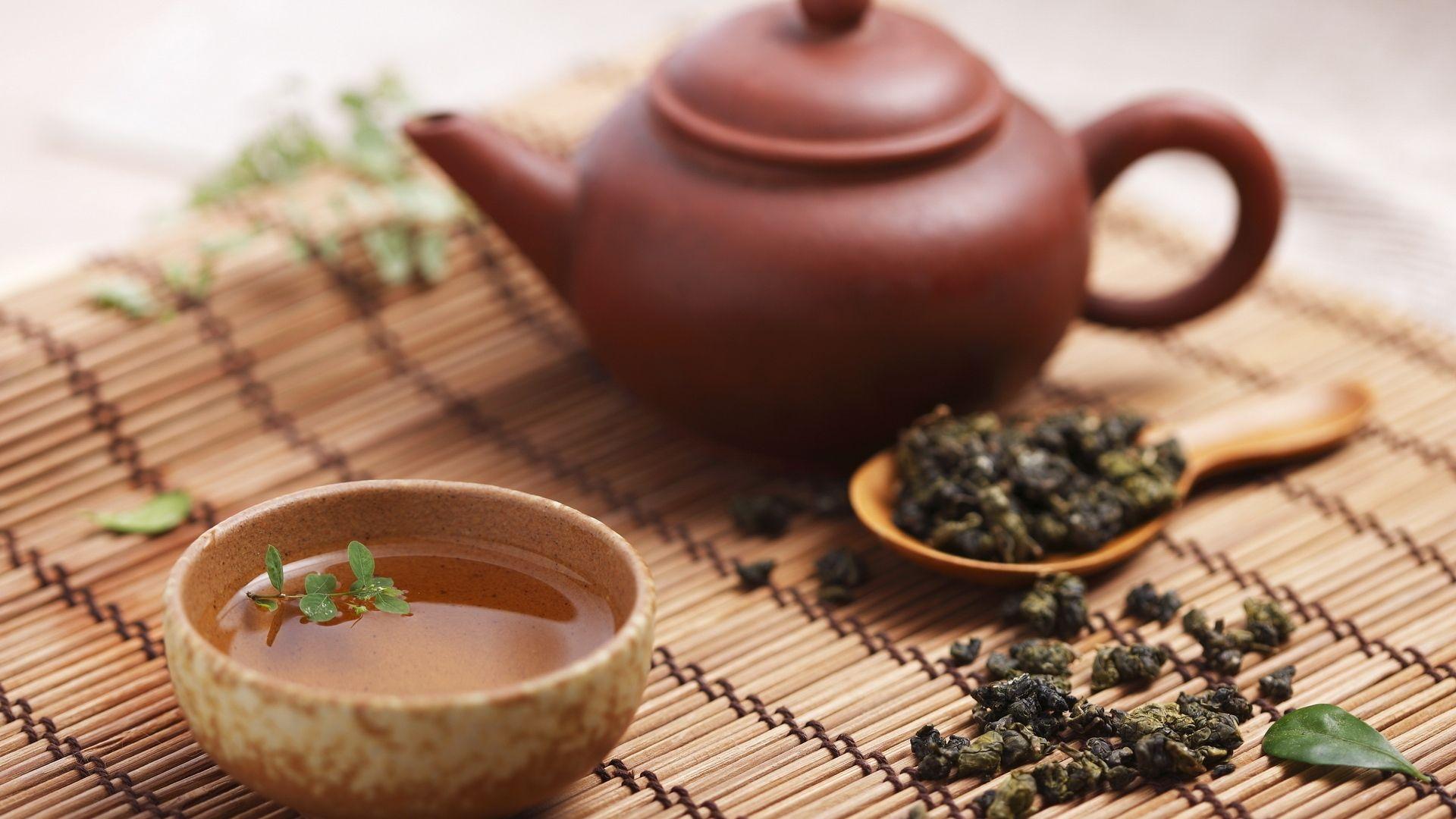 1920x1080 Download Wallpaper 1920x1080 tea, teapot, leaves, transparent Full HD 1080p HD Background