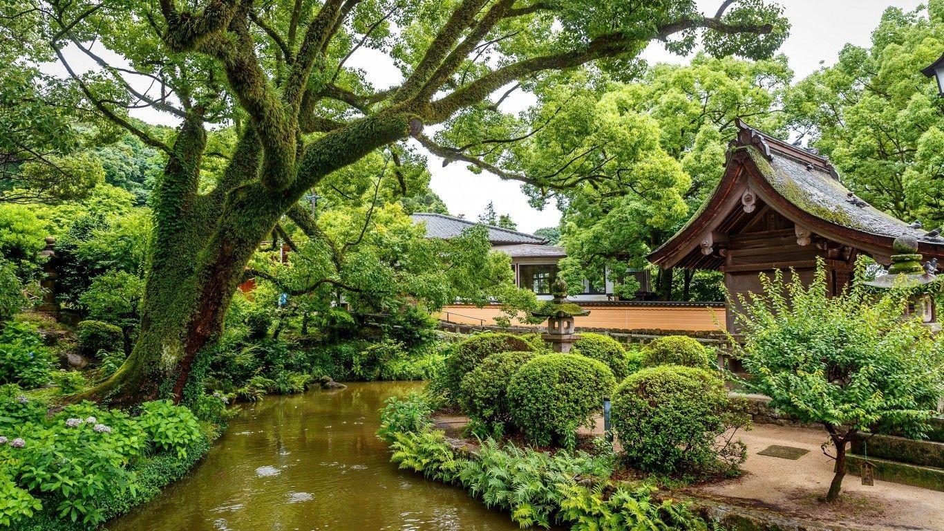 1366x768 Download 1366x768 Singapore, Garden, Water, Building, Creek Wallpaper for Laptop, Notebook