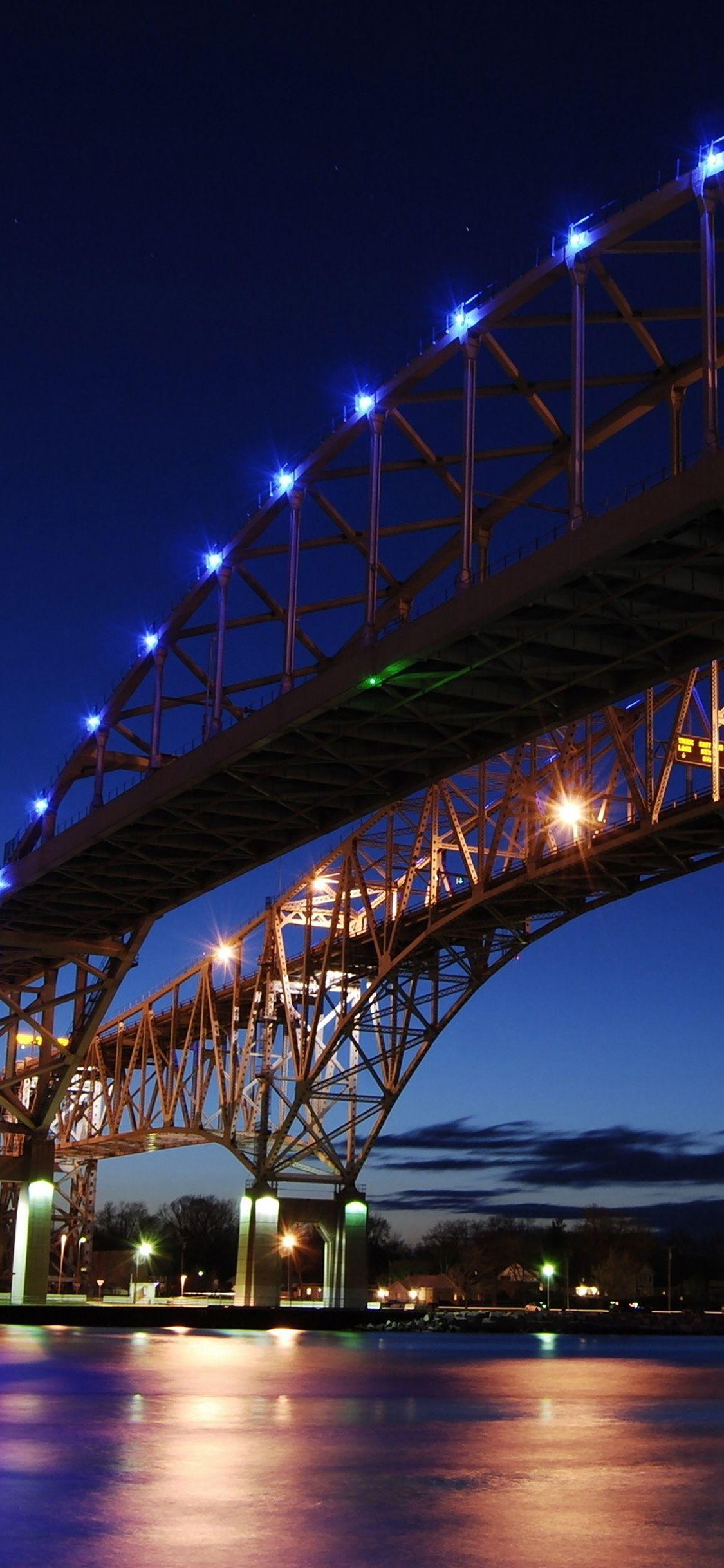 1125x2436 Bridge To Usa America River Nature City