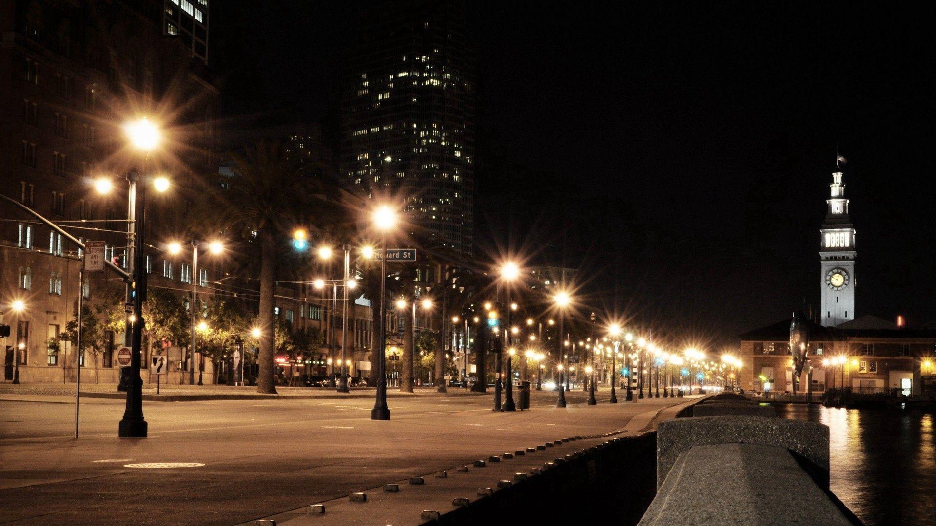 1920x1080 Download wallpaper 1920x1080 usa, city, america, night, lights city, road HD background