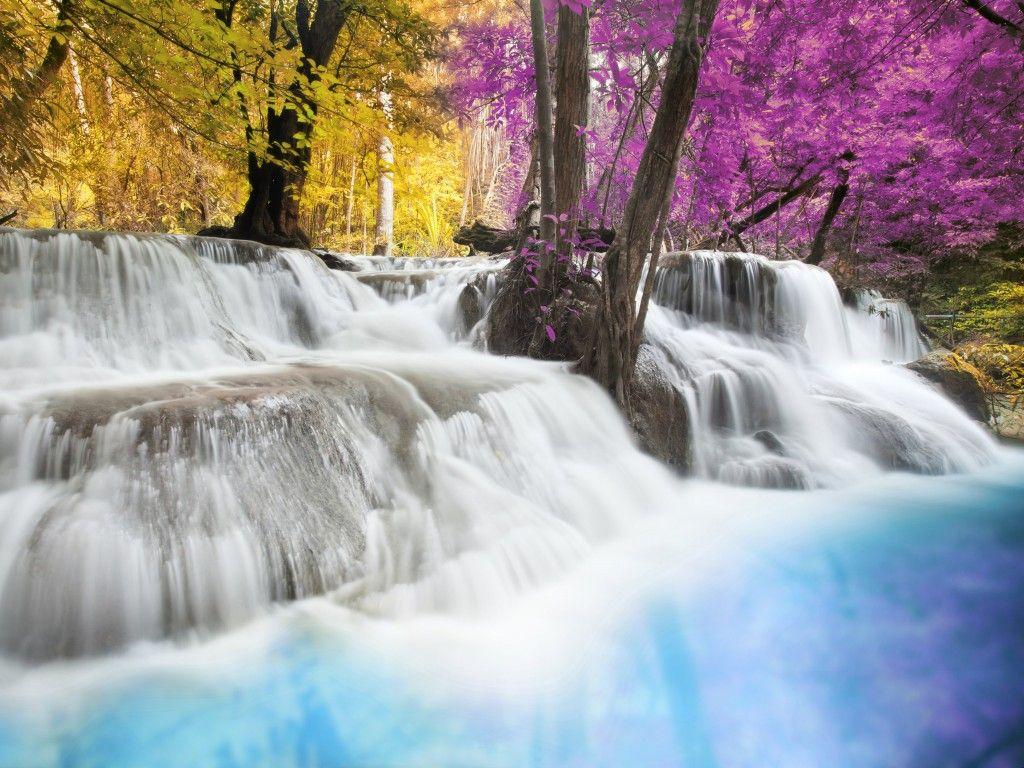 desktop background spring waterfall wallpaper