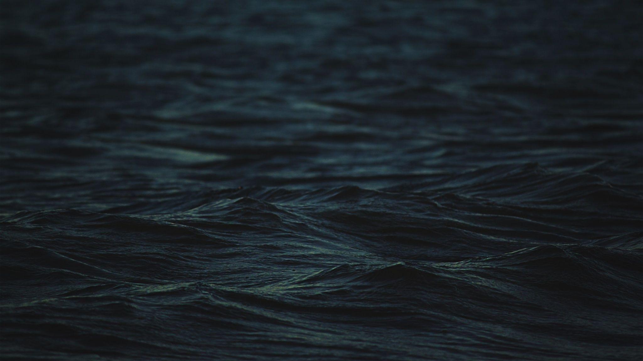 2048x1152 Simple Blue Dark Sea Waves 2048x1152 Resolution Wallpaper, HD Nature 4K Wallpaper, Image, Photo and Background