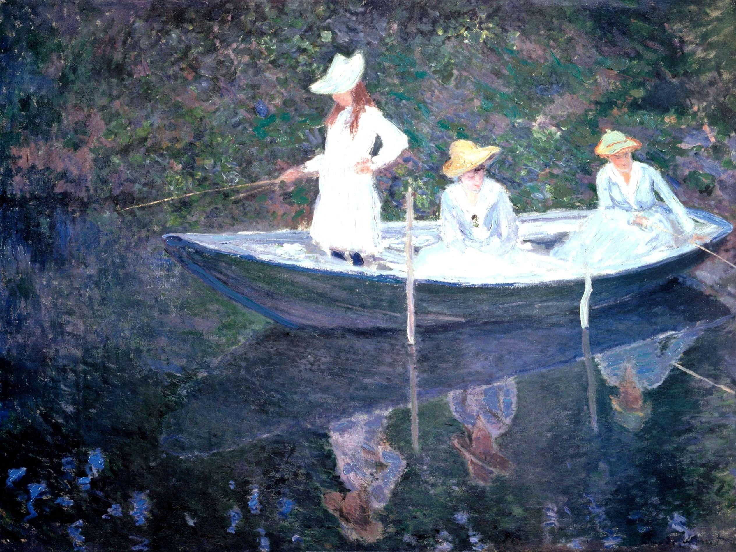2527x1896 Download Wallpaper, Download 2527x1896 women paintings fishing rivers white dress reflections hats giverny claude monet impressionism Animals HD Wallpaper, Hi Res Animals Wallpaper, High Definition Wallpaper
