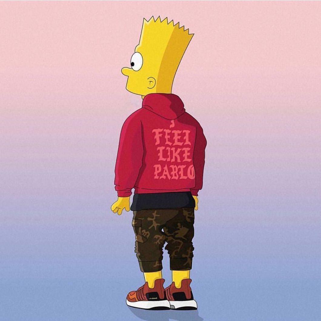 1060x1060 Supreme Bart Simpson Wallpaper