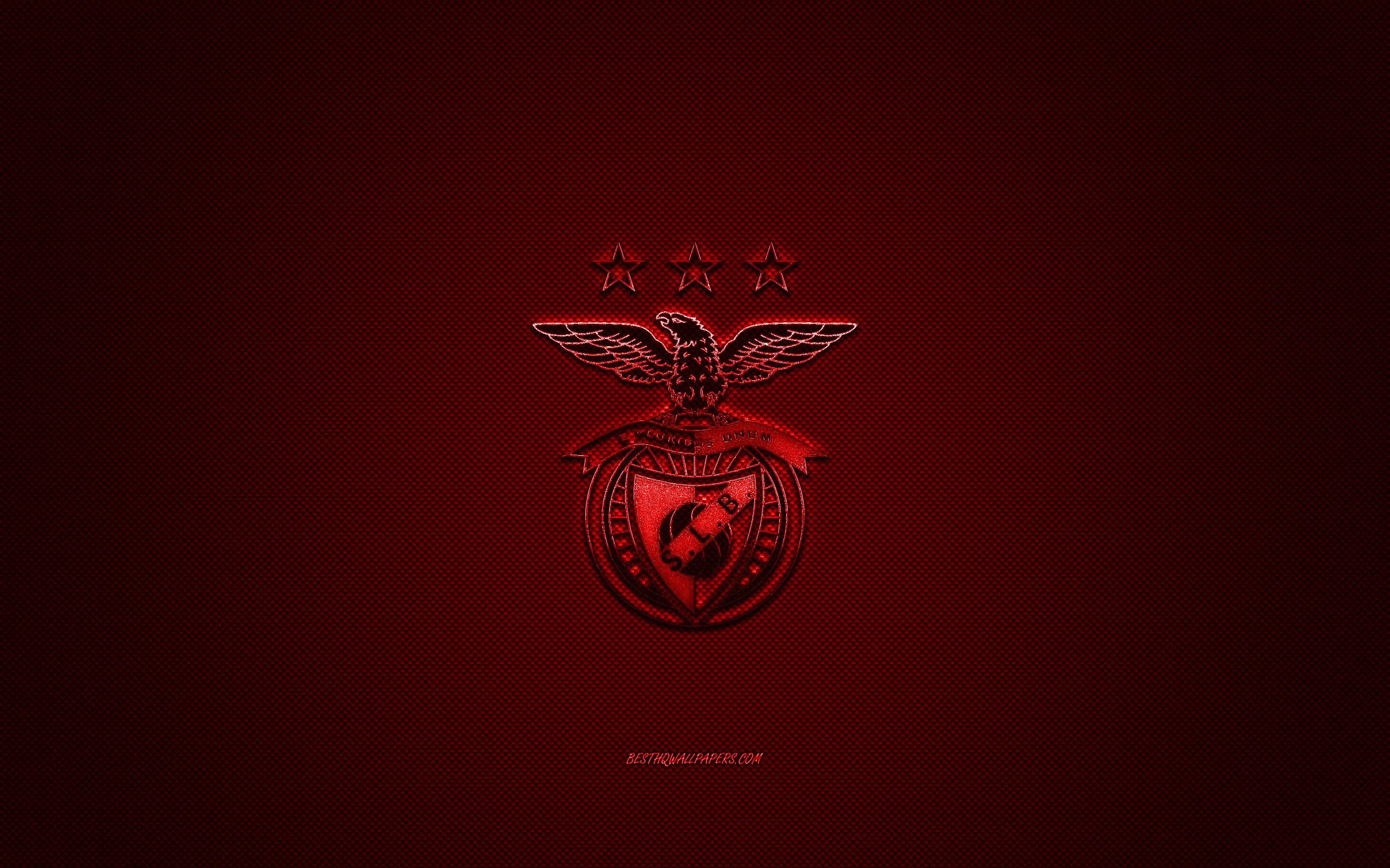 2560x1600 Download wallpaper SL Benfica, Portuguese football club, Primeira Liga, red logo, red carbon fiber background, football, Lisbon, Portugal, SL Benfica logo for desktop with resolution 2560x1600. High Quality HD picture wallpaper