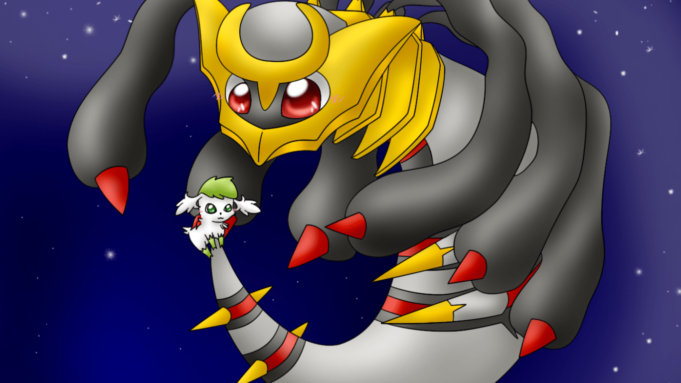 1366x768 Free download Pokemon Couples image Giratina and Shaymin HD wallpaper and [1400x1275] for your Desktop, Mobile & Tablet. Explore Giratina HD Wallpaper. Giratina HD Wallpaper, Giratina Wallpaper, Giratina Wallpaper