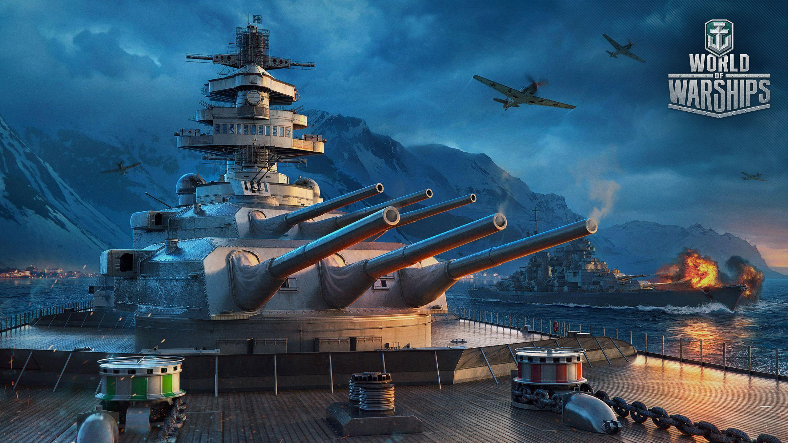 2560x1440 Desktop Wallpaper World Of Warship German Ships vdeo game 2560x1440