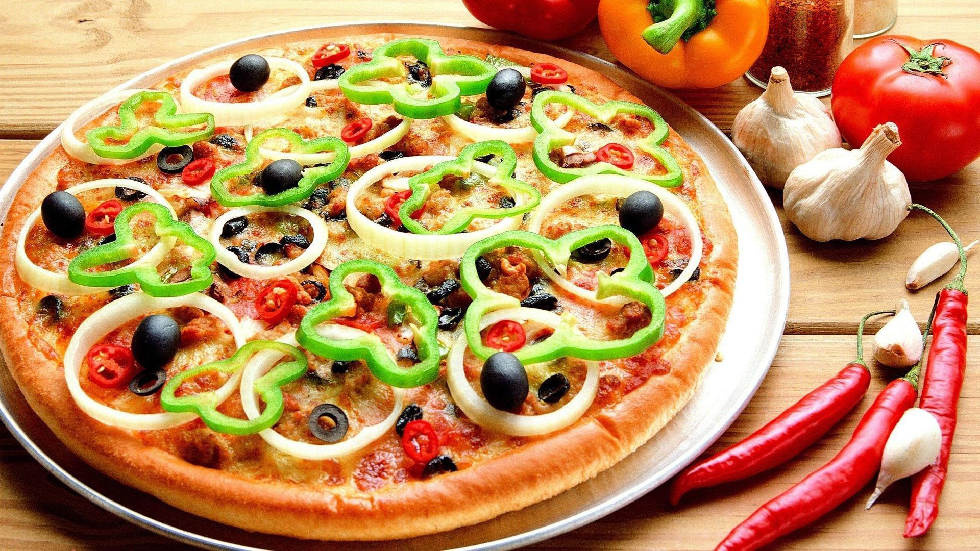 1920x1080 Veggie pizza wallpaper