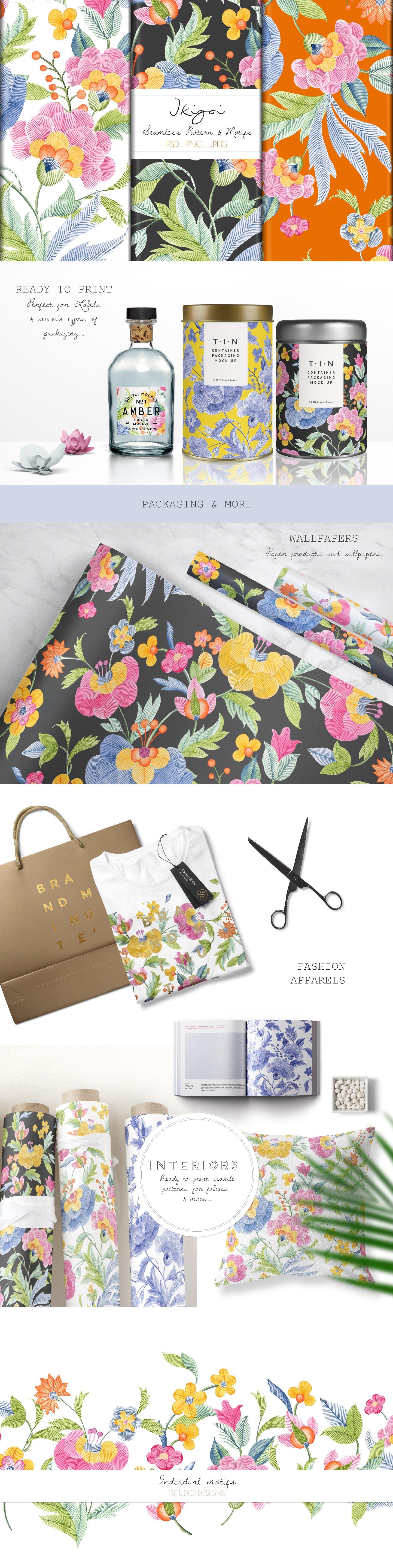 1701x6792 Ikigai, Watercolor Seamless Pattern!. Pre Designed Photohop Graphics Creative Market