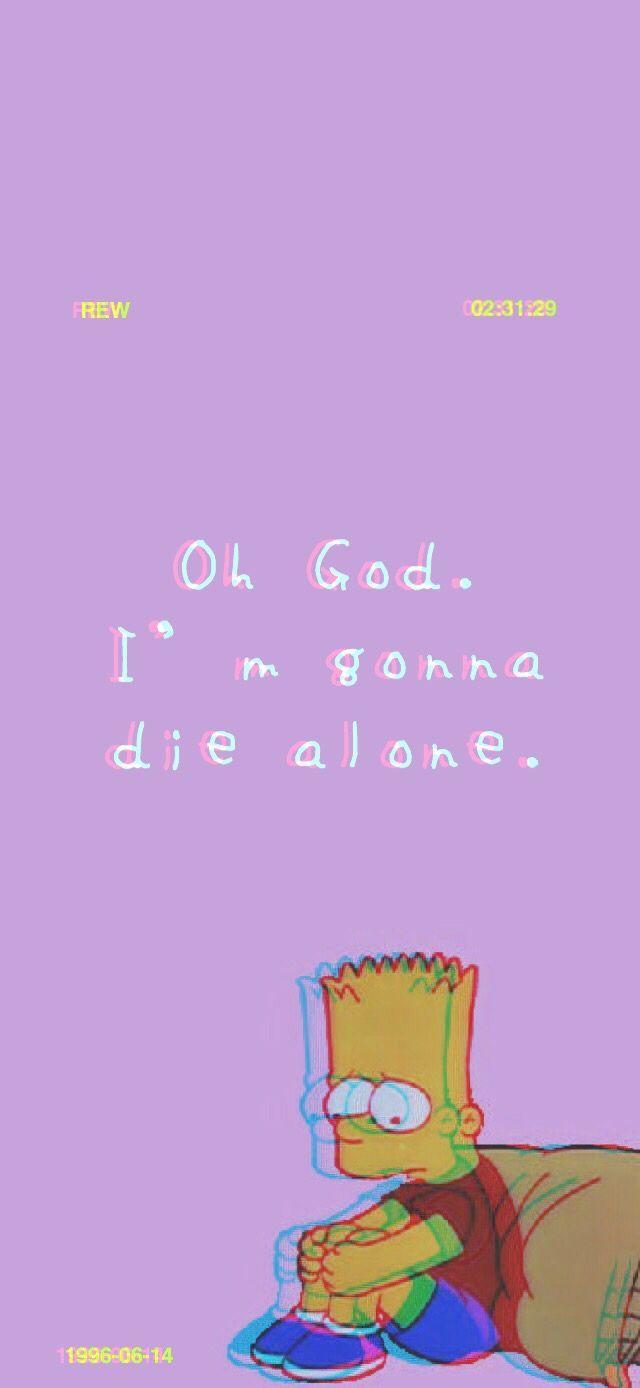 640x1388 Aesthetic Sad Cartoon Wallpaper