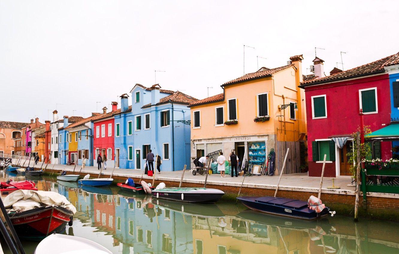 1332x850 Wallpaper Home, Street, Channel, Boats, Italy, Venice, Italy, Street, Venice, Italia, Venice, Canal, Burano, Burano image for desktop, section город