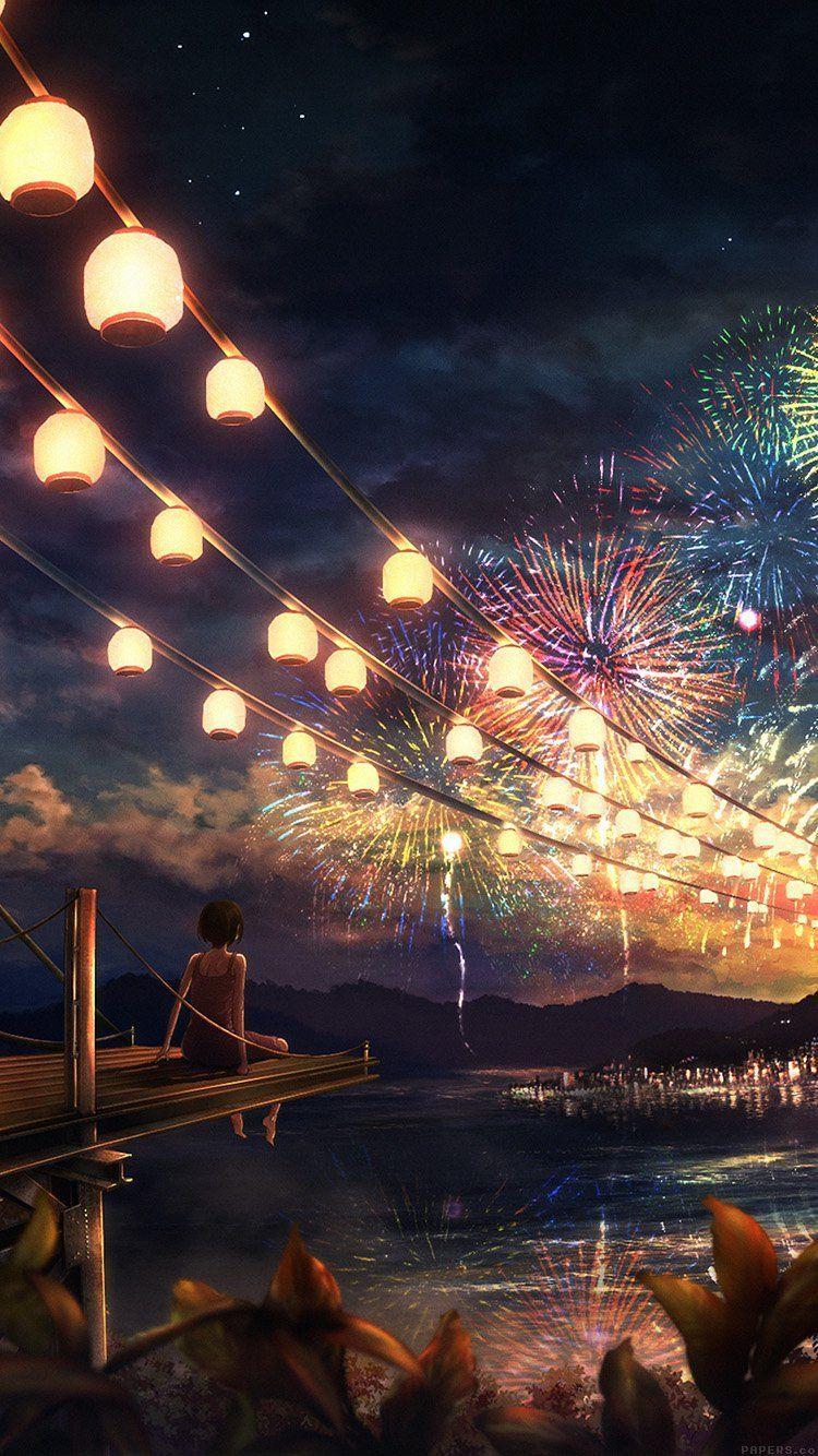750x1334 feelings. Fireworks wallpaper, Anime art dark, Scenery wallpaper