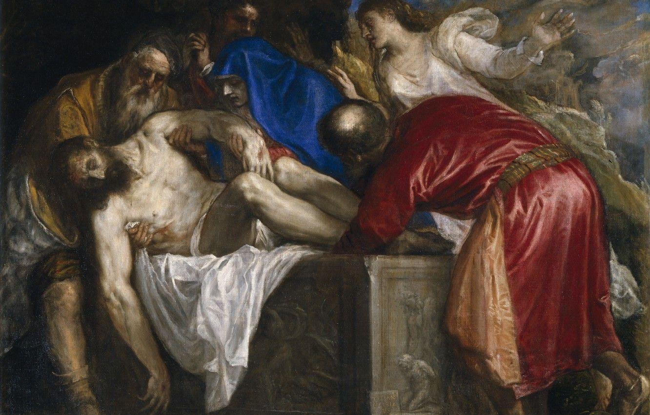 1332x850 Wallpaper Titian Vecellio, Entombment image for desktop, section живопись