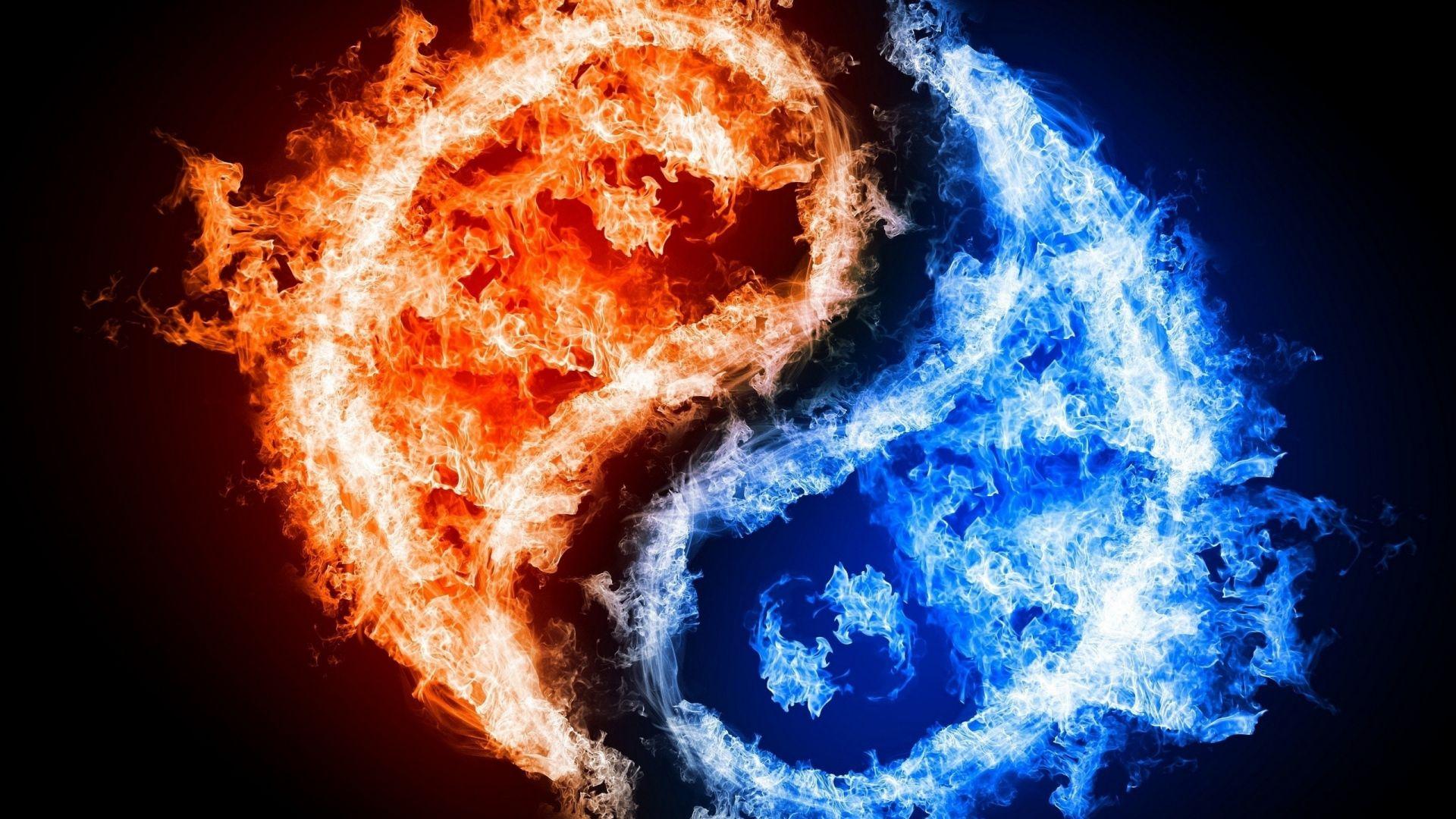 1920x1080 Download Wallpaper 1920x1080 Yin Yang, Fire, Water, Form, Shape Full HD 1080p HD Background