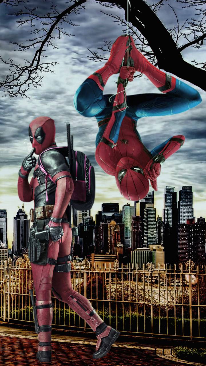 720x1280 spiderman deadpool wallpaper