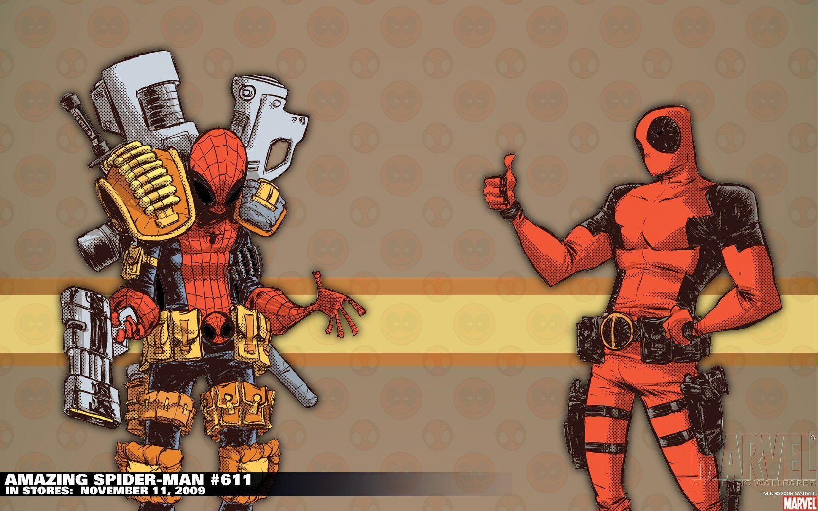 1680x1050 Spider Man Deadpool Wade Wilson Marvel .wallpaper