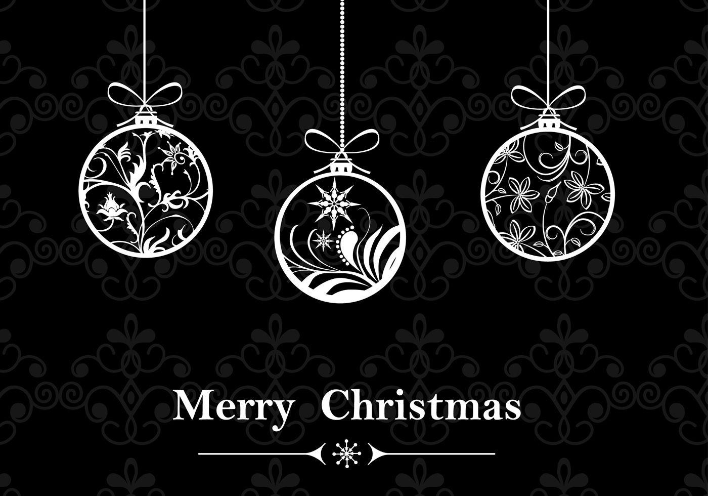 1400x980 Black & White Christmas Ornament Wallpaper Vector Free Vectors, Clipart Graphics & Vector Art