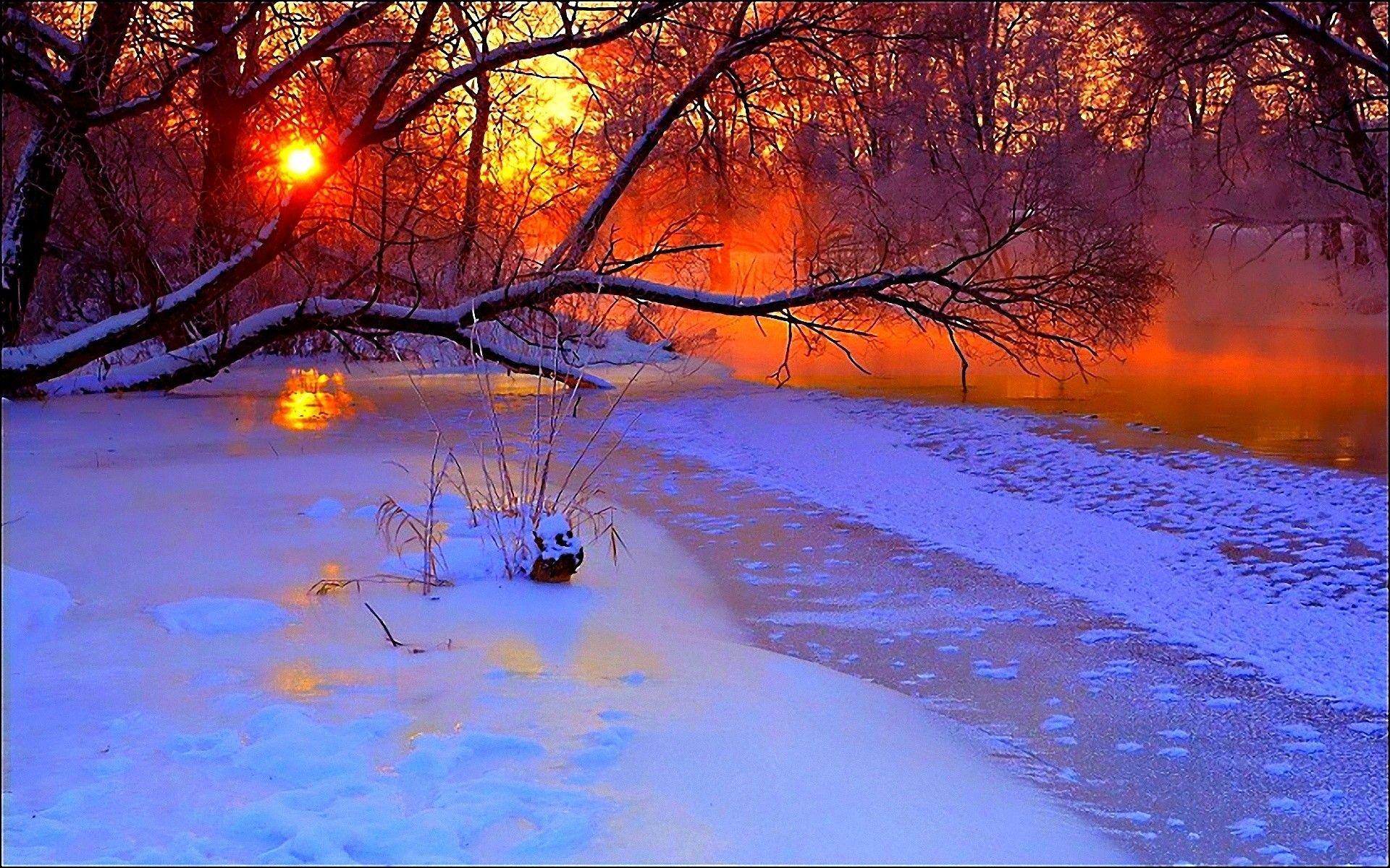 1920x1200 Winter Sunset Wallpaper