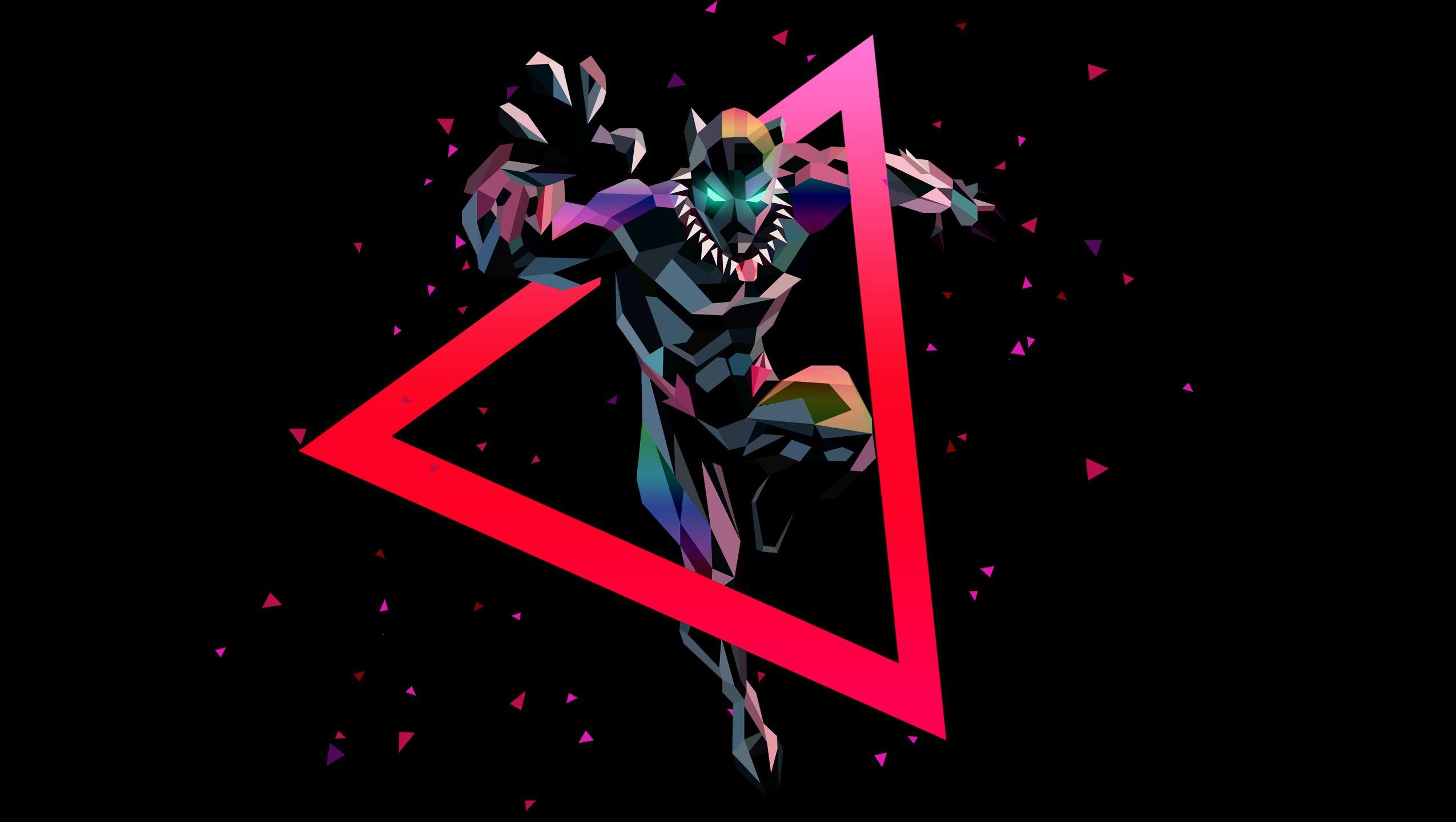 2550x1440 Black Panther Low Poly Art 1080P Resolution HD 4k Wallpaper, Image, Background, Photo and Picture