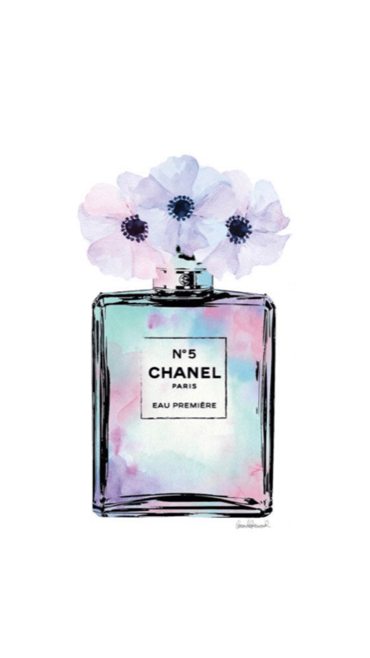 1242x2208 Watercolor. Chanel art, Perfume art, Chanel art print