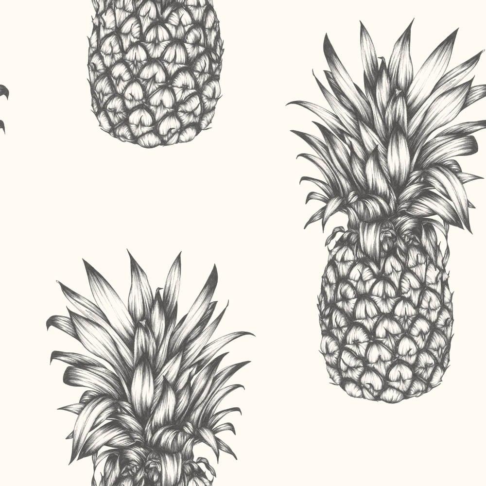 1000x1000 Arthouse Copacabana Pineapple Pattern Wallpaper Tropical Metallic Motif 690900 White. I Want Wallpaper