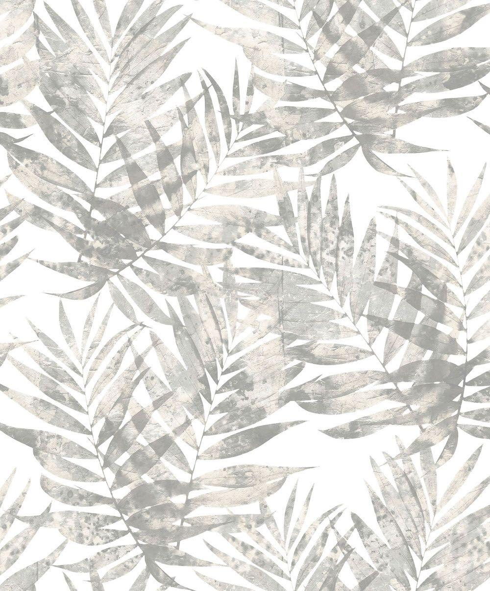 1000x1207 Galerie Organic Textures Tropical Leaves Grey Wallpaper G67945