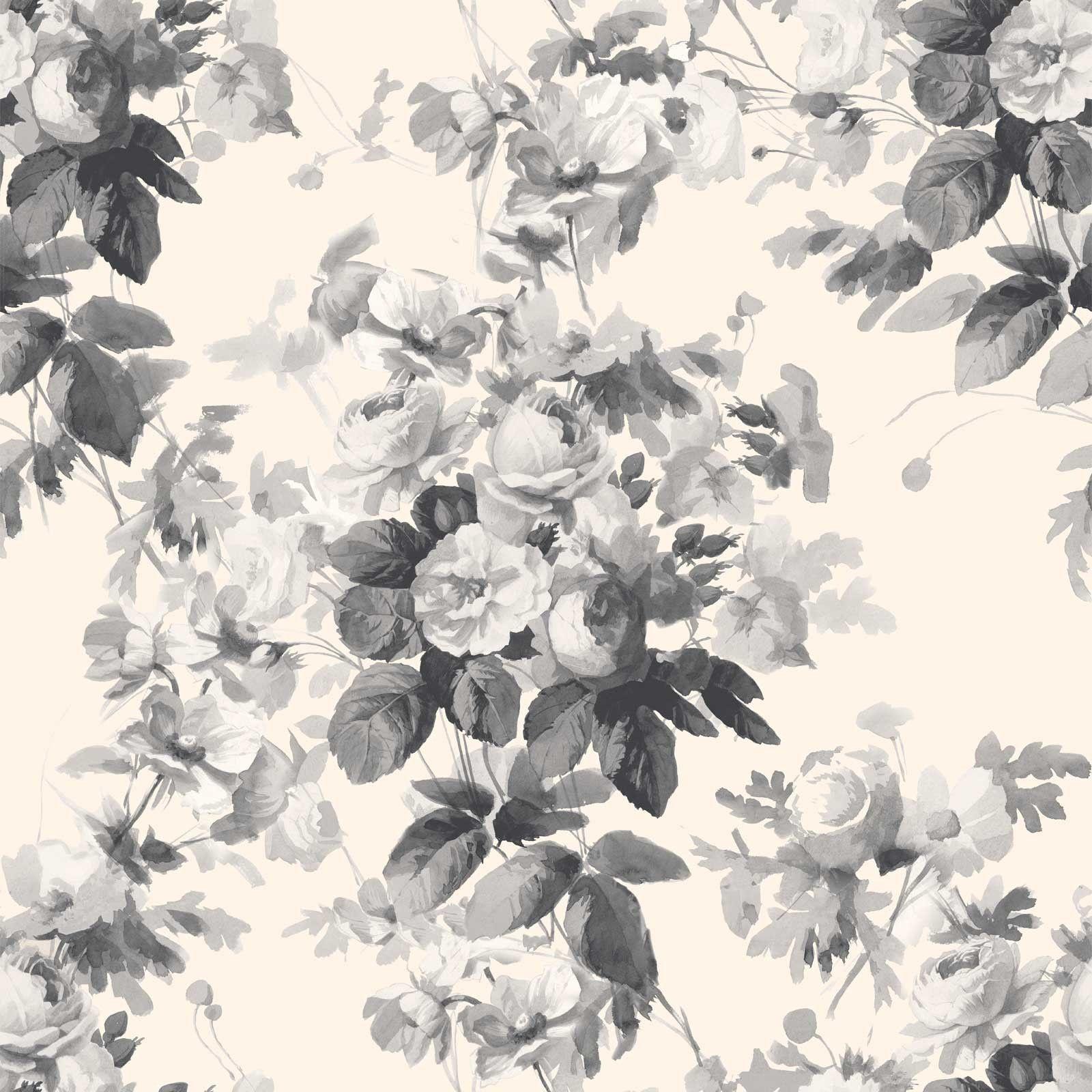1600x1600 LONDON ROSE Wallpaper Smoke Grey. HOUSE OF HACKNEY. Rose wallpaper, Floral wallpaper, Wallpaper