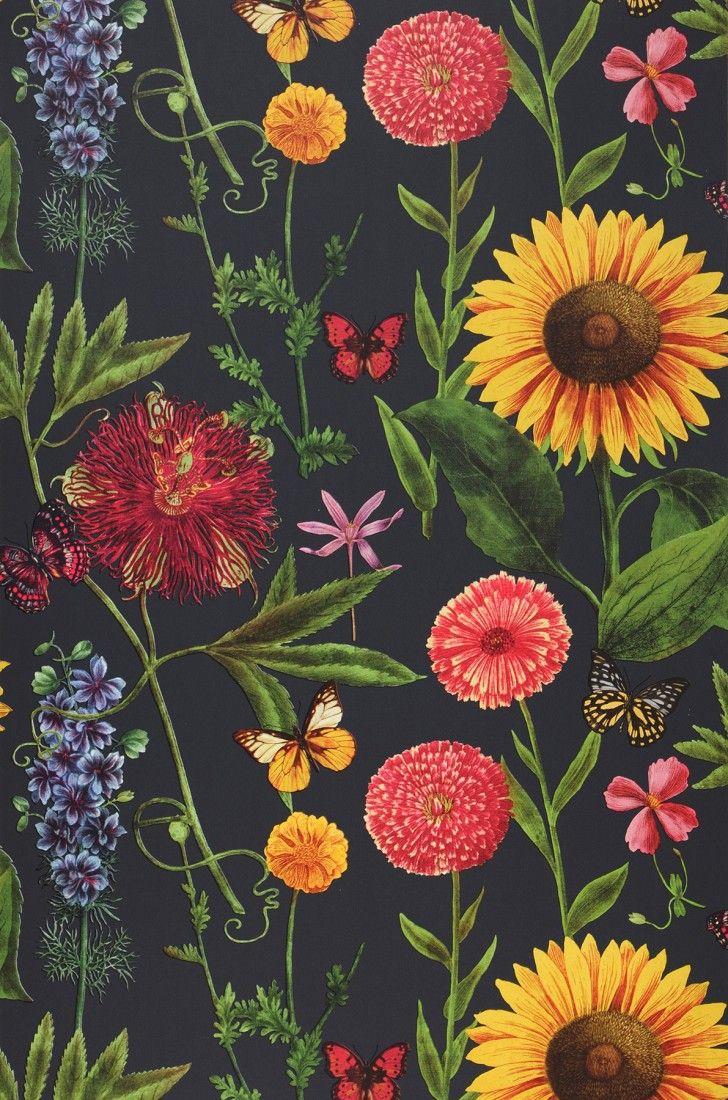 728x1100 Wallpaper Filomena (Black grey, Yellow, Green, Rose, Red, Violet blue)