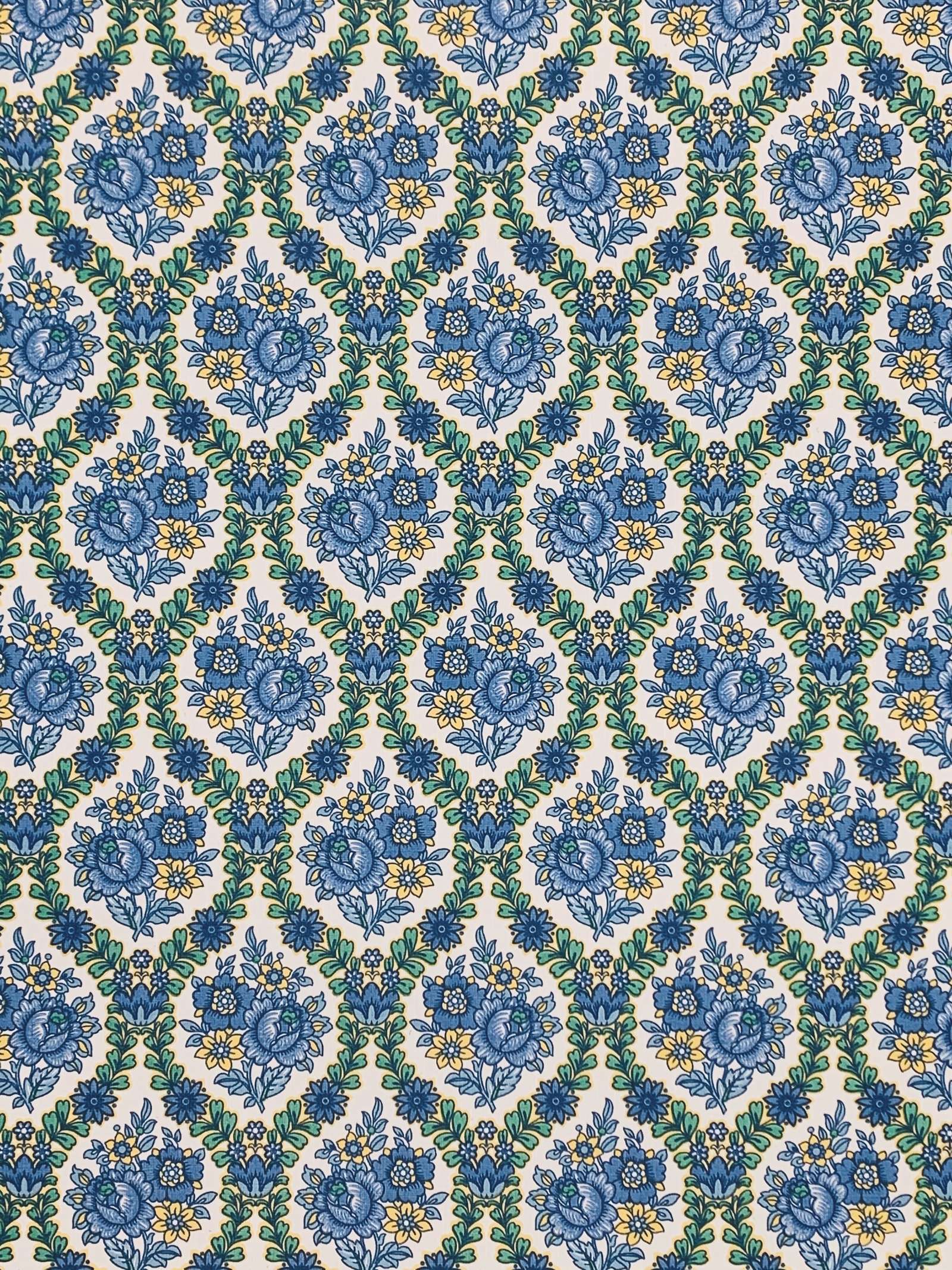 1600x2134 Vintage Wallpaper Shop. Blue Floral Wallpaper