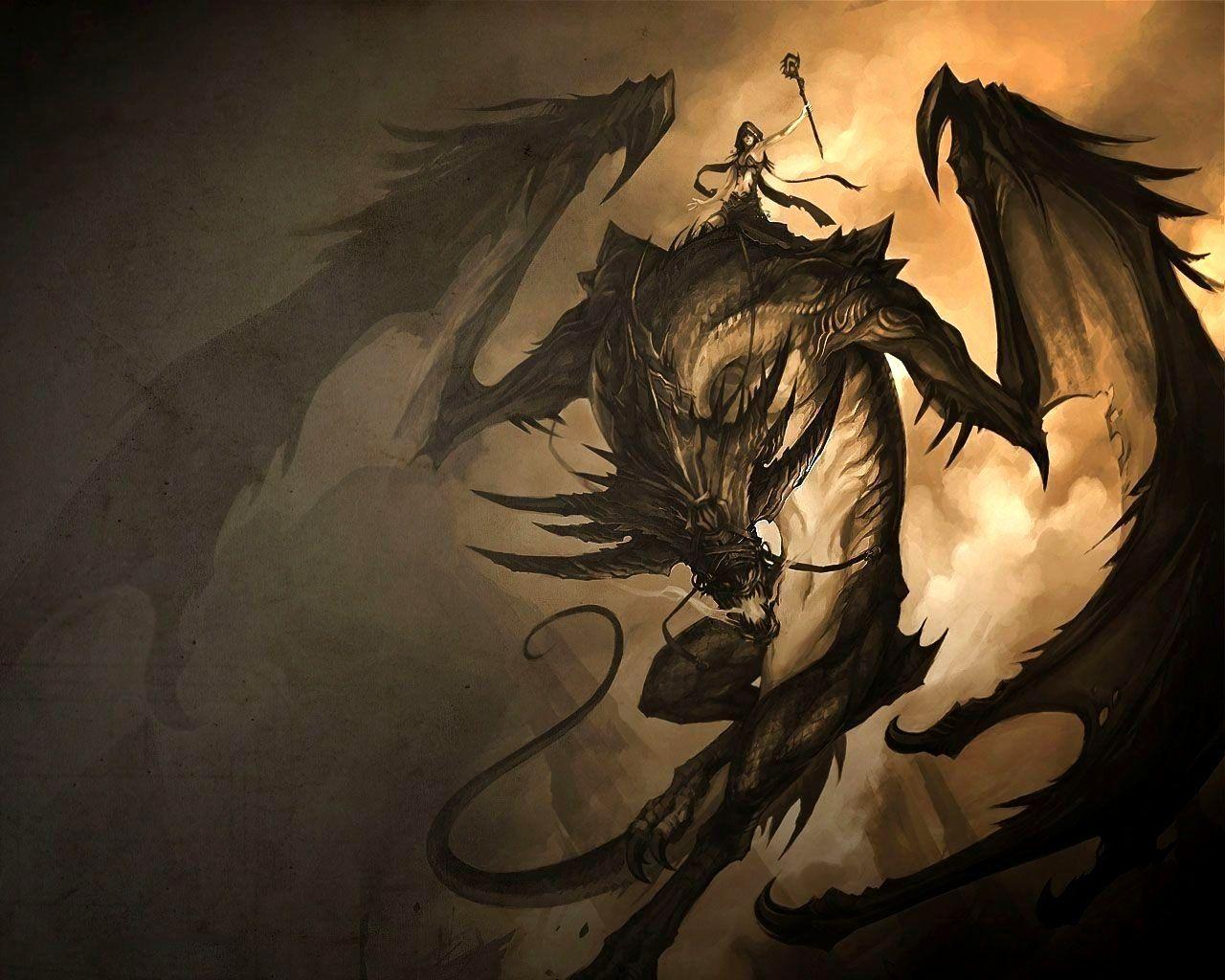 1280x1024 Awesome Anime Dragon Wallpaper