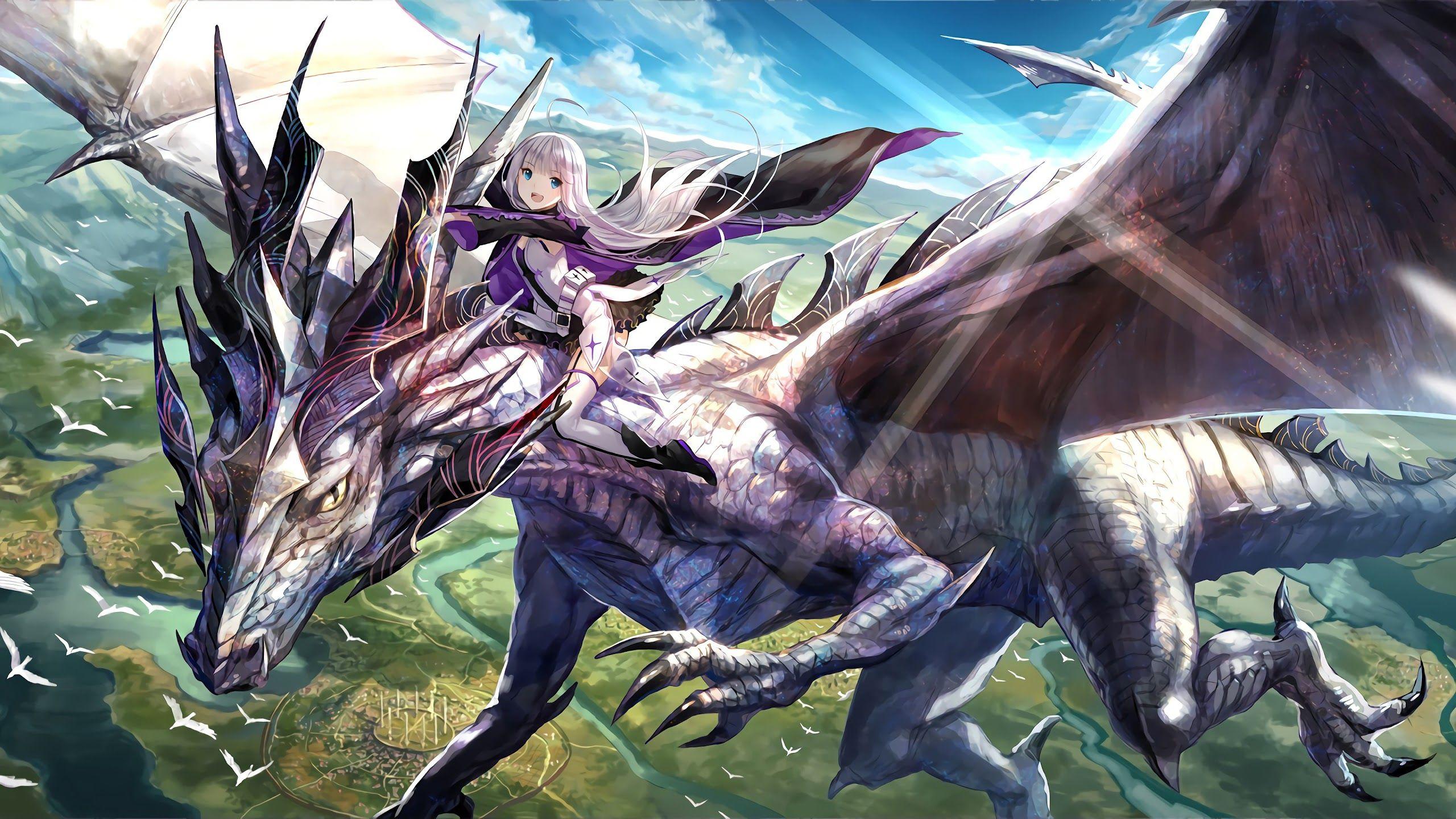 2560x1440 Anime Dragon Girl